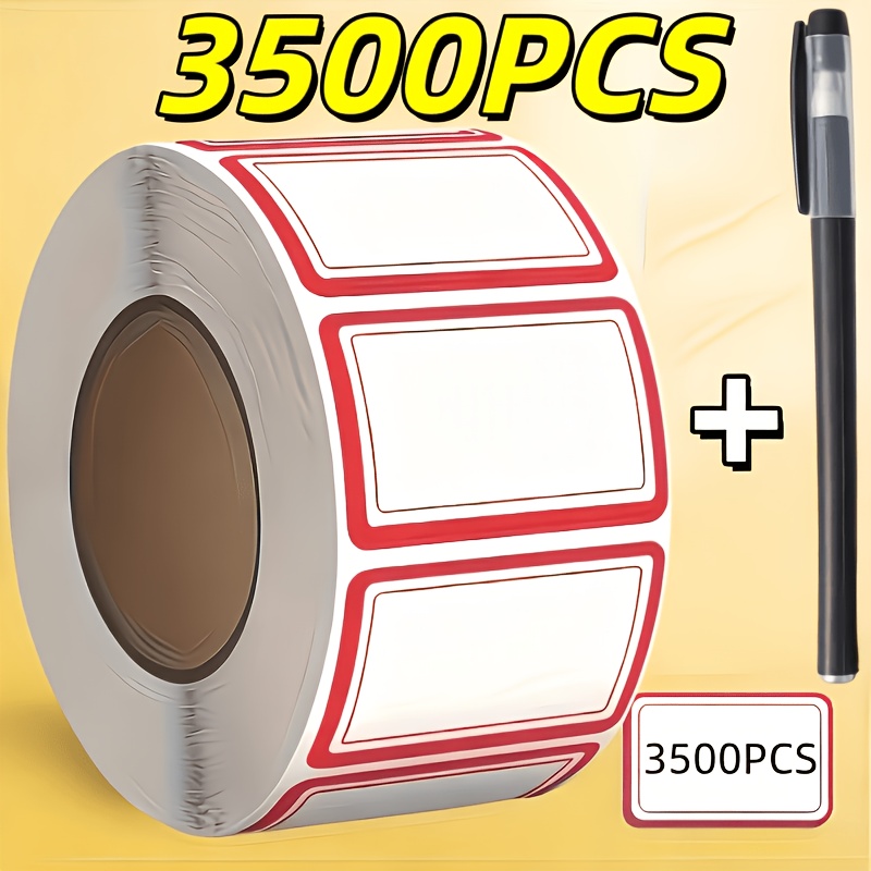 TEMU 3500 Étiquettes de Congélateur Colorées (Avec Stylo) - Autocollantes Résidus - Idéales pour les Bocaux et Contenants Alimentaires - Autocollants
