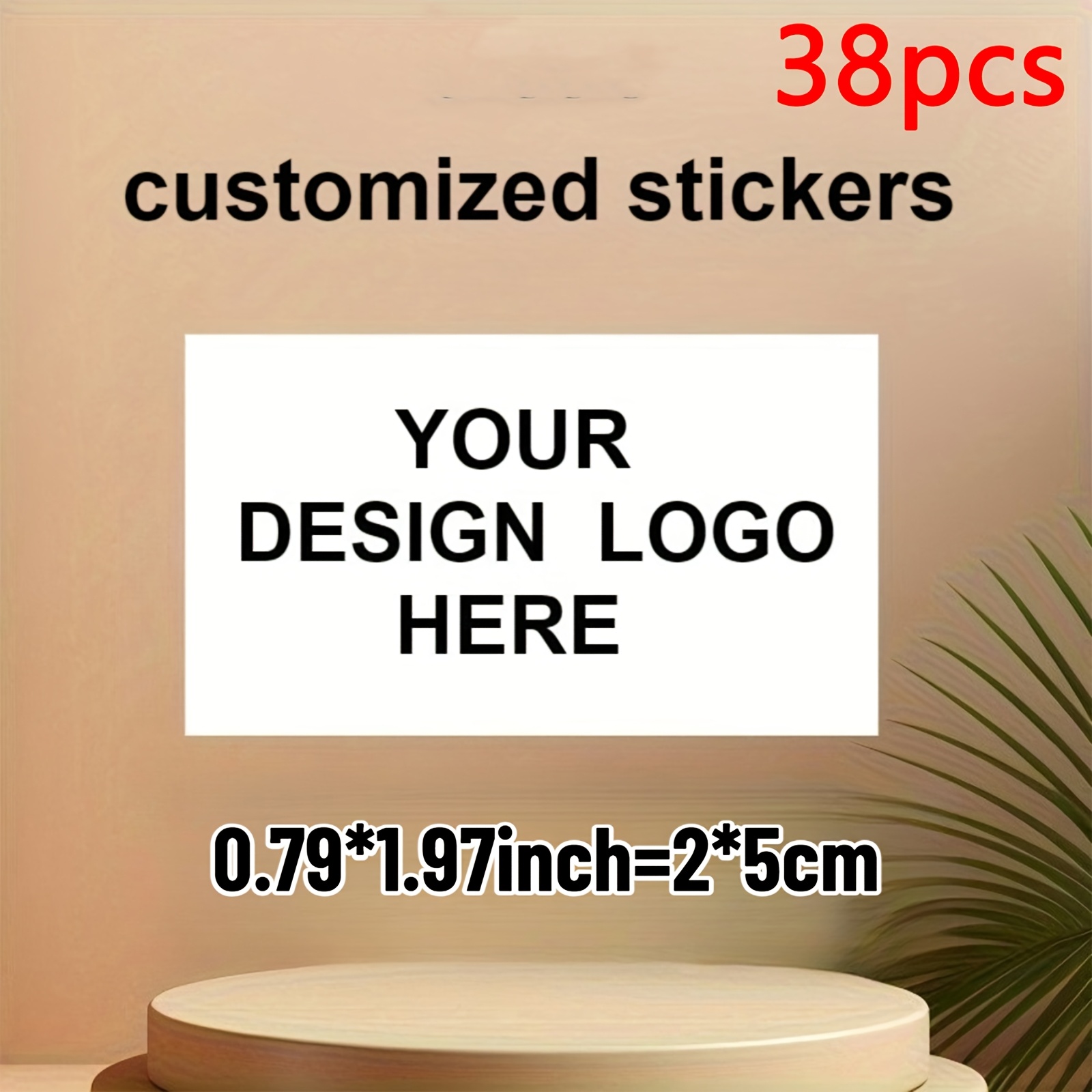 TEMU Custom Stickers, Personalized Design, Pvc Self-adhesive , Rectangular Stickers, Rectangular Labels, White Background, Customizable Text, Logos,