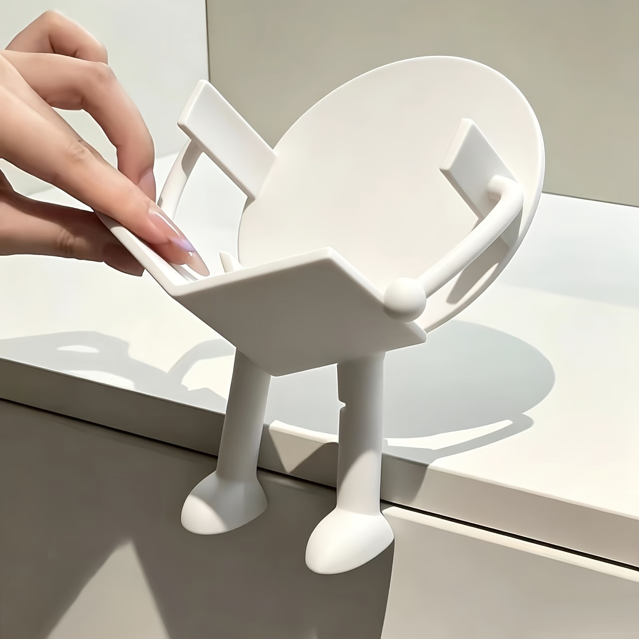 TEMU Portarrollos de papel de seda de lectura creativa y , con articulaciones de patas móviles, decoración para baño, diseño sin taladros