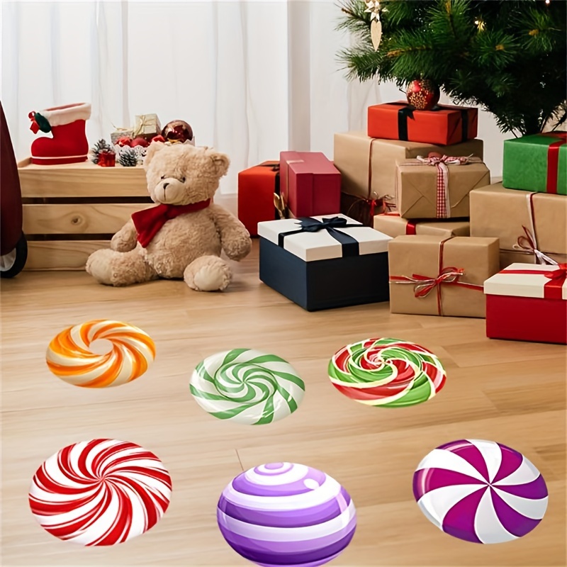 

6- Christmas , -adhesive Pvc Round Decorative Decals For , , , , & Decor