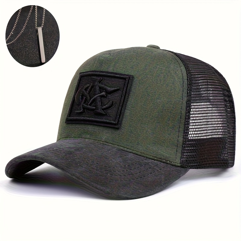 TEMU Two-piece Set, Hat + "trinkets", New Outdoor Trendy Checkered Ca Letter Baseball Cap, Men's And Women's Fashionable Cap, European And American