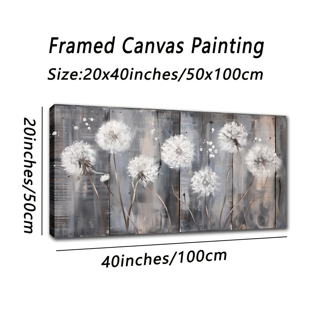 TEMU A Large-sized Decorative Painting Of Flower Petals, In A Light White Solid On Canvas, Suitable For Decorating Walls In Bathrooms, Living Rooms,