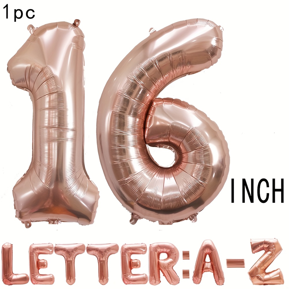 

1 ballon en aluminium doré champagne, lettre A-Z de 16 pouces, auto-scellant pour anniversaire, mariage, An, anniversaire, Saint-Valentin, décorations de fête de Noël