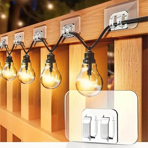 36 pack outdoor lighting hooks with no damage no tools no holes and uv resistant christmas and patio decor