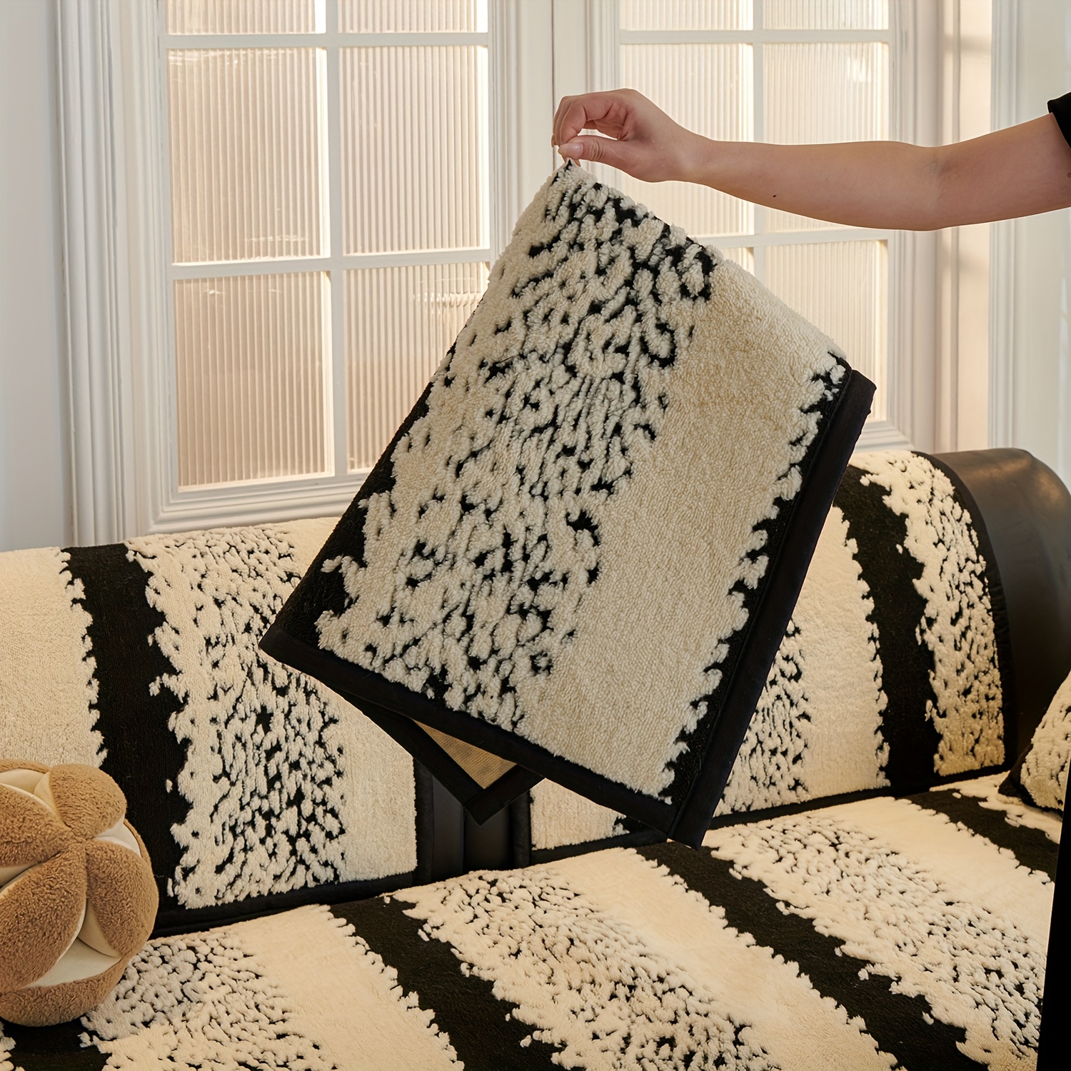 2pcs two   velvet sofa cover anti slip   universal suitable for l shaped sofa and 2 4 seat sofa machine washable suitable for living room bedroom office home decoration sofa protector cover details 0