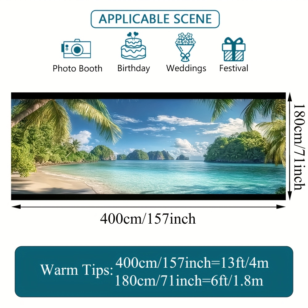 E-shop 2D Flachdruck Tropische Strand-Kokospalmen Garagentür-Dekorationsbanner - Groß und Lebendig, Einfach zu Installieren, für Außenfeiern, Partys