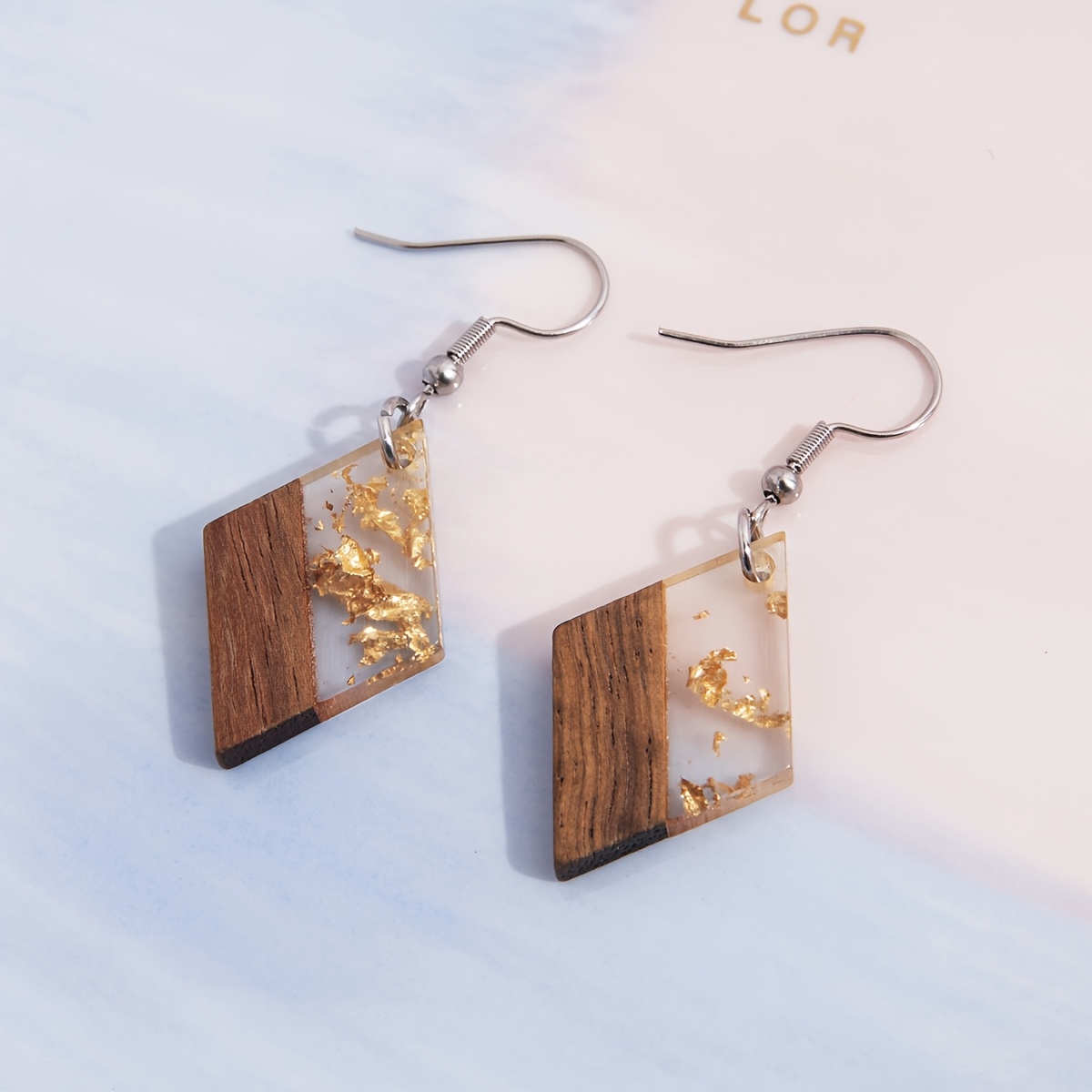 Image of New 1pc 1 Pair Irregular Geometric Color Block Vintage Style Women's Earrings – Bohemian Fashion Daily Casual Accessory Or Beach Wear, Thanksgiving Day Gift For Family, Jewelry Presents Earrings