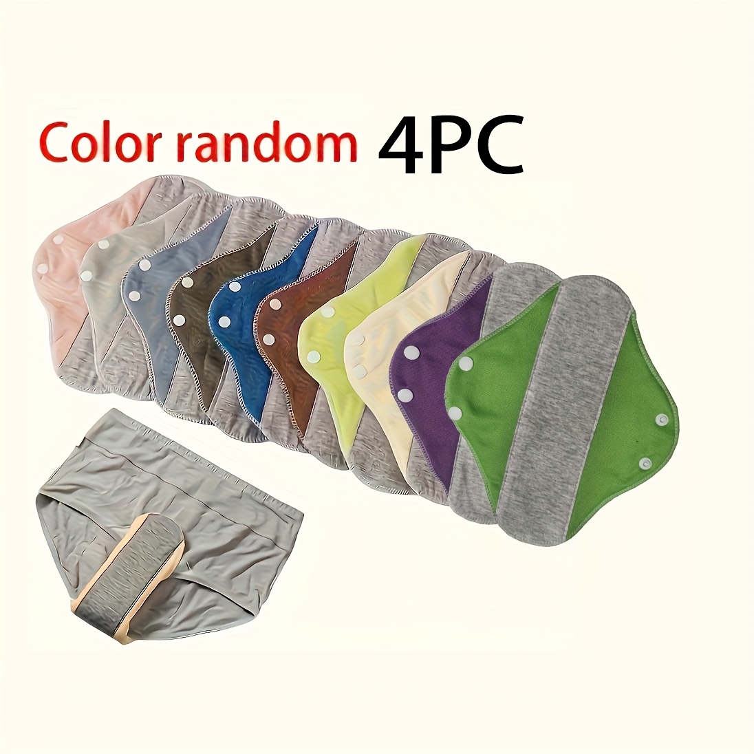 Slipeinlagen aus Baumwolle, waschbar, auslaufsicher, hygienischer Slipschutz, zufällige Farbe geeignet für…: retailer-supplied image