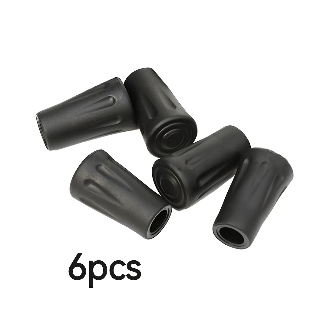 TEMU Set Of 6 Outdoor Trekking Pole Additions, Including Anti-slip Rubber Tips, Protectors, Shock-absorbing Wear-resistant Rubber Covers, And Foot