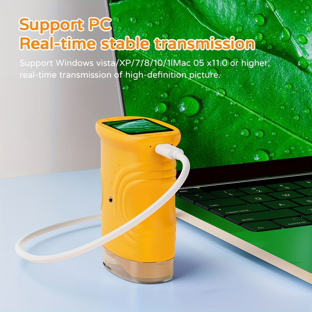  usb显微镜，便携式迷你儿童显微镜，1080p 高清屏幕，1000倍手持式数码显微镜，兼容 pc，科学教育趣味玩具，开学季、生日、圣诞礼物 商品详情 7