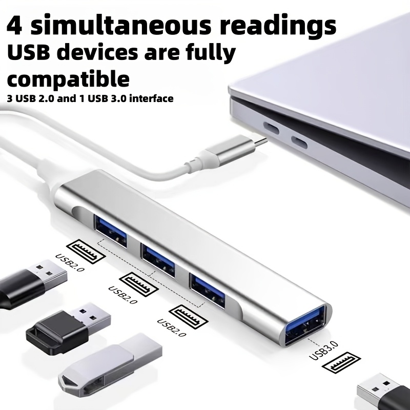 3-puerto usb 3.0 hub adaptador con conector tipo-c, diseño  , compatibilidad universal para teléfonos, teclados, ratones, dispositivos con alimentación usb, hembra a  ,   y reproducir, compacto para viajes detalles 0