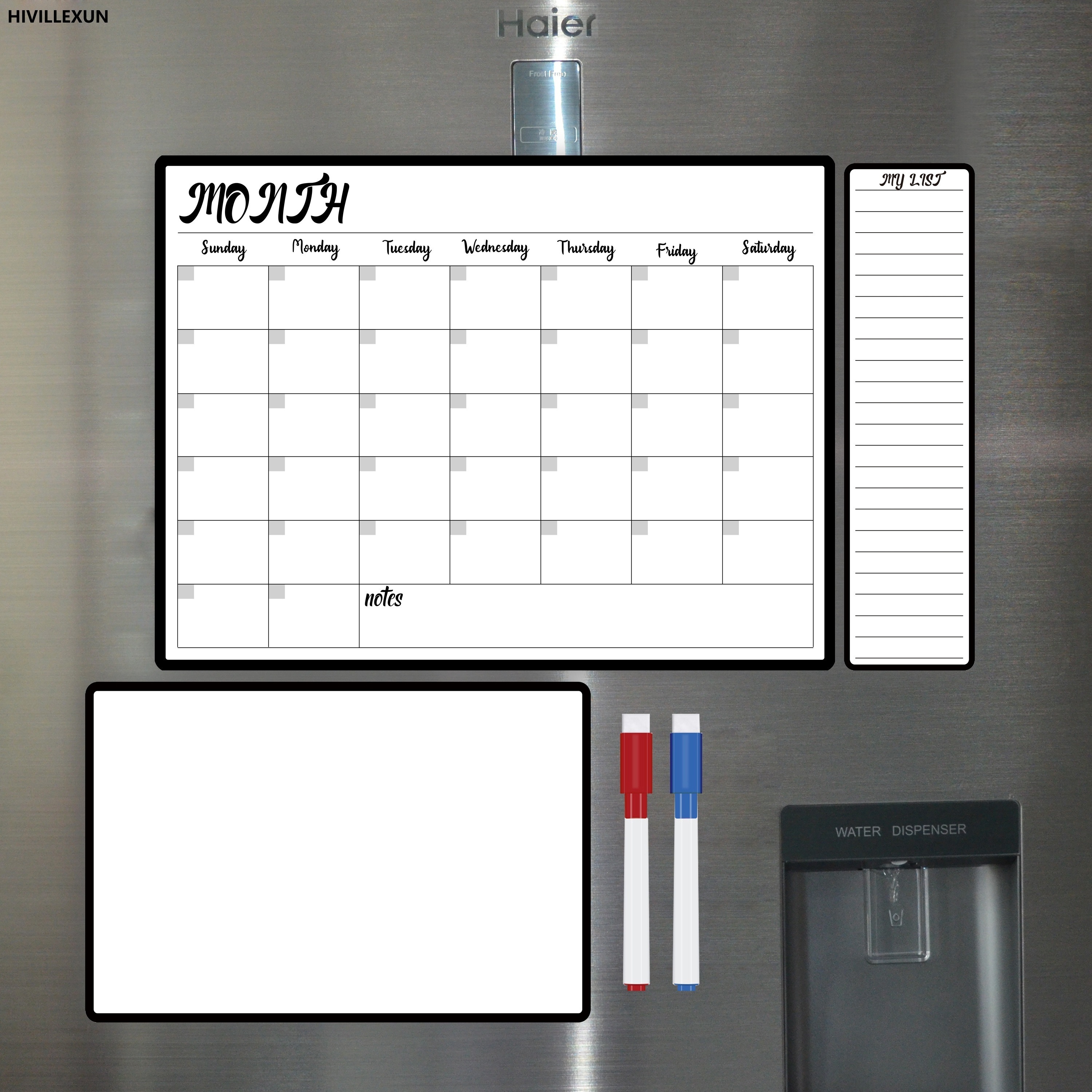 

Magnetic Dry Erase Refrigerator Calendar With Markers - 17" X 12" Monthly Fridge Calendar List, Fridge Whiteboard With Back Magnet