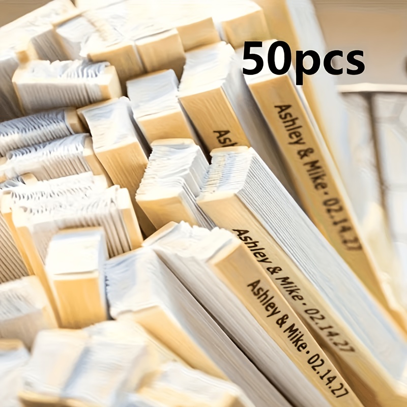 TEMU 10pcs/30pcs/50pcs/100pcs Custom Wedding Handheld Folding Fans, Engraved Name Gift Decorative Fans, Wedding Supplies And Gifts, Creative Guest