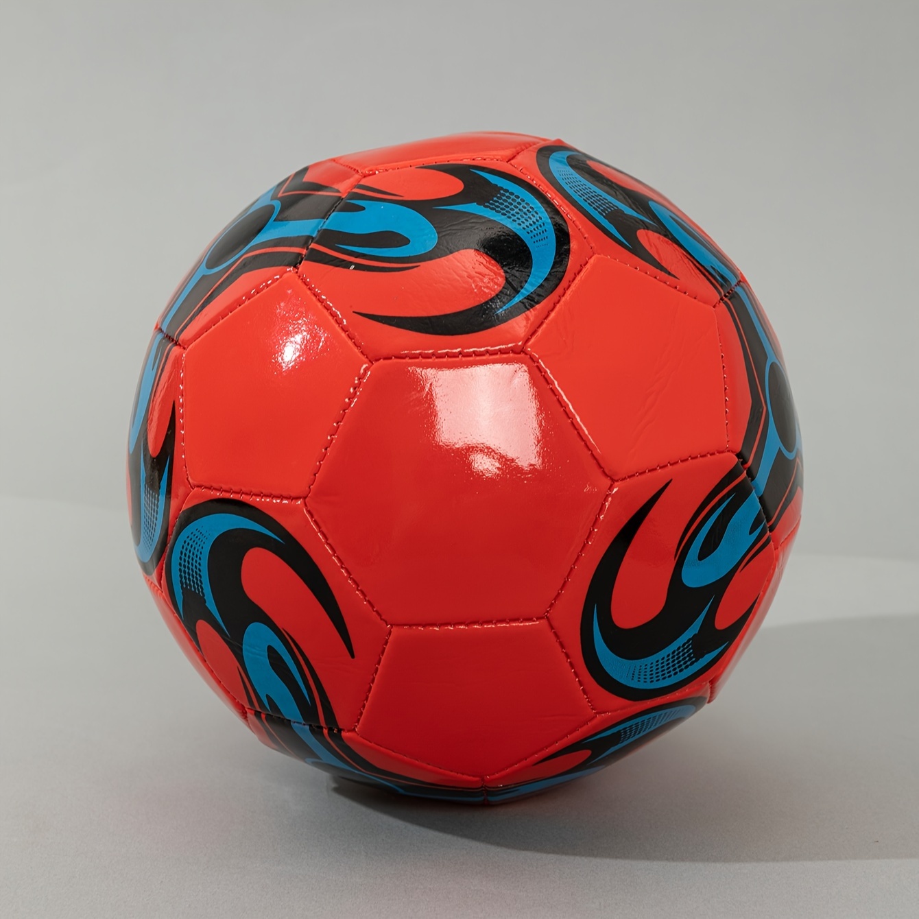 TEMU 1pc Size 5 Durable Soccer Ball For Adult Training And Outdoor Play - Vibrant Mixed Colors, Machine-stitched Design, Perfect For Competitive