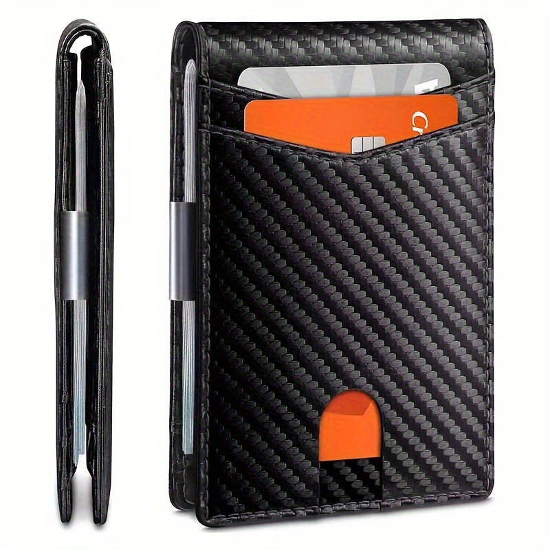 TEMU 1pc Slim With Money Clip, Rfid Blocking