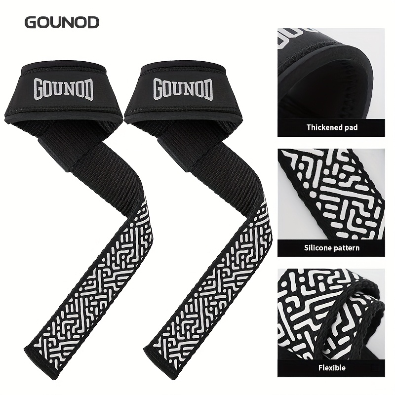 Image of 2pcs Lifting Straps For Men Women, Silicone Gym Workout Straps For Deadlift, Pull Ups, Weightlifting, Powerlifting, Wrist Grip Tape For Bodybuilding