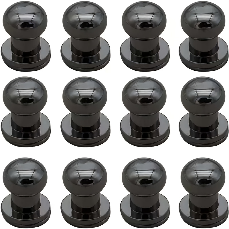 TEMU 12-pack Alloy Round Head Button Studs | Leather Rivet Screws For Belts, Wallets, And Handbags Repair And Decoration (size 8mm)