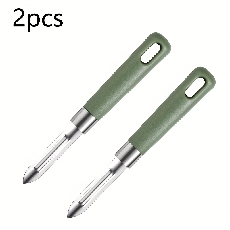 TEMU 2pcs Stainless Steel Vegetable And Fruit Peeler, Melon Grater, Multifunctional Food Slicer, Peeler, Potato Peeler, Suitable For Vegetables,