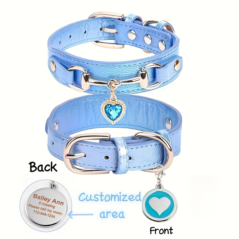 TEMU Personalized Dog Collar With Name And Phone Number Engraved Adjustable Custom Puppy Collar Pet Collar For Small Medium Large