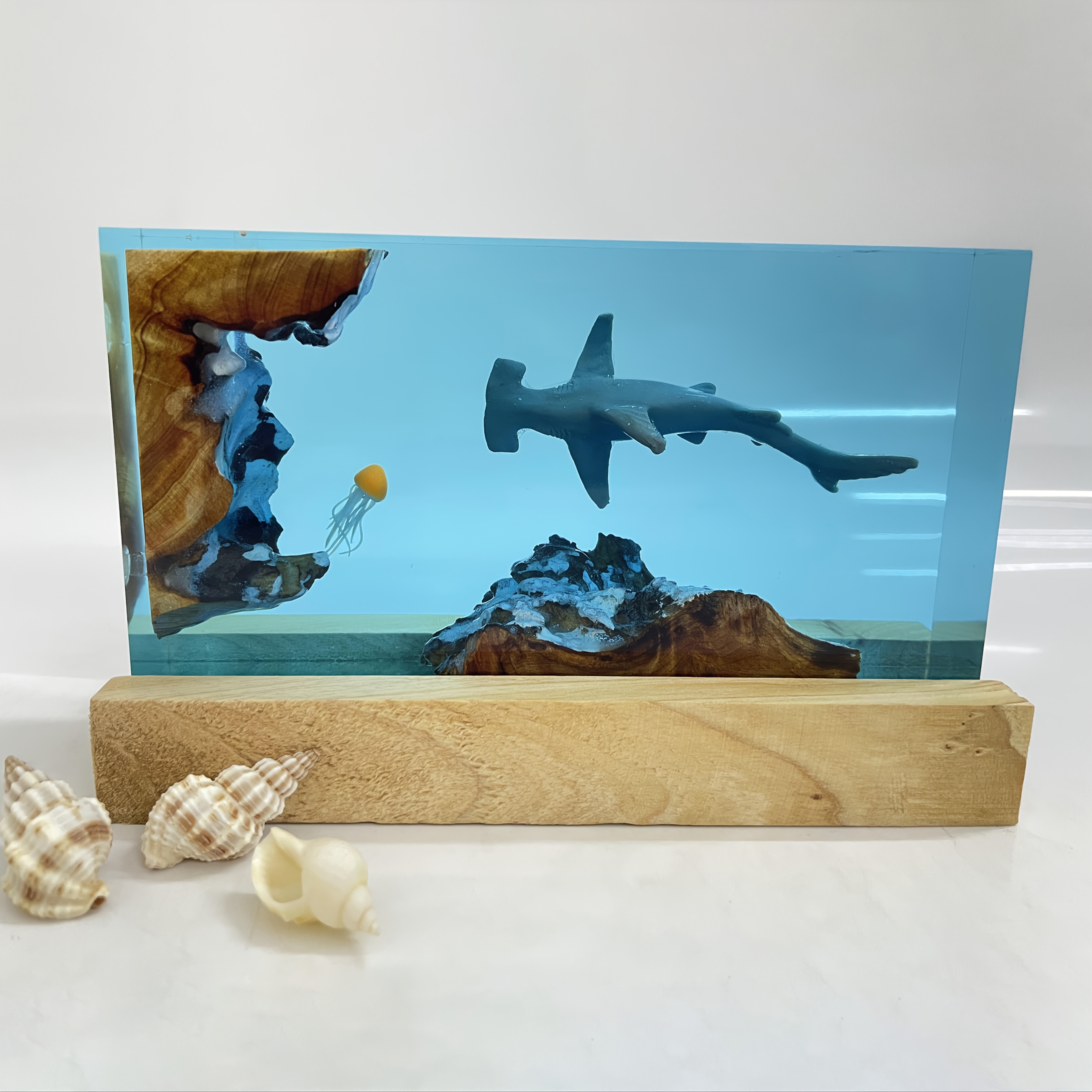 

Room Decor Ocean-themed Resin Art , Shark And Handcrafted Decor, Unique Personalized Gift For Home Decor