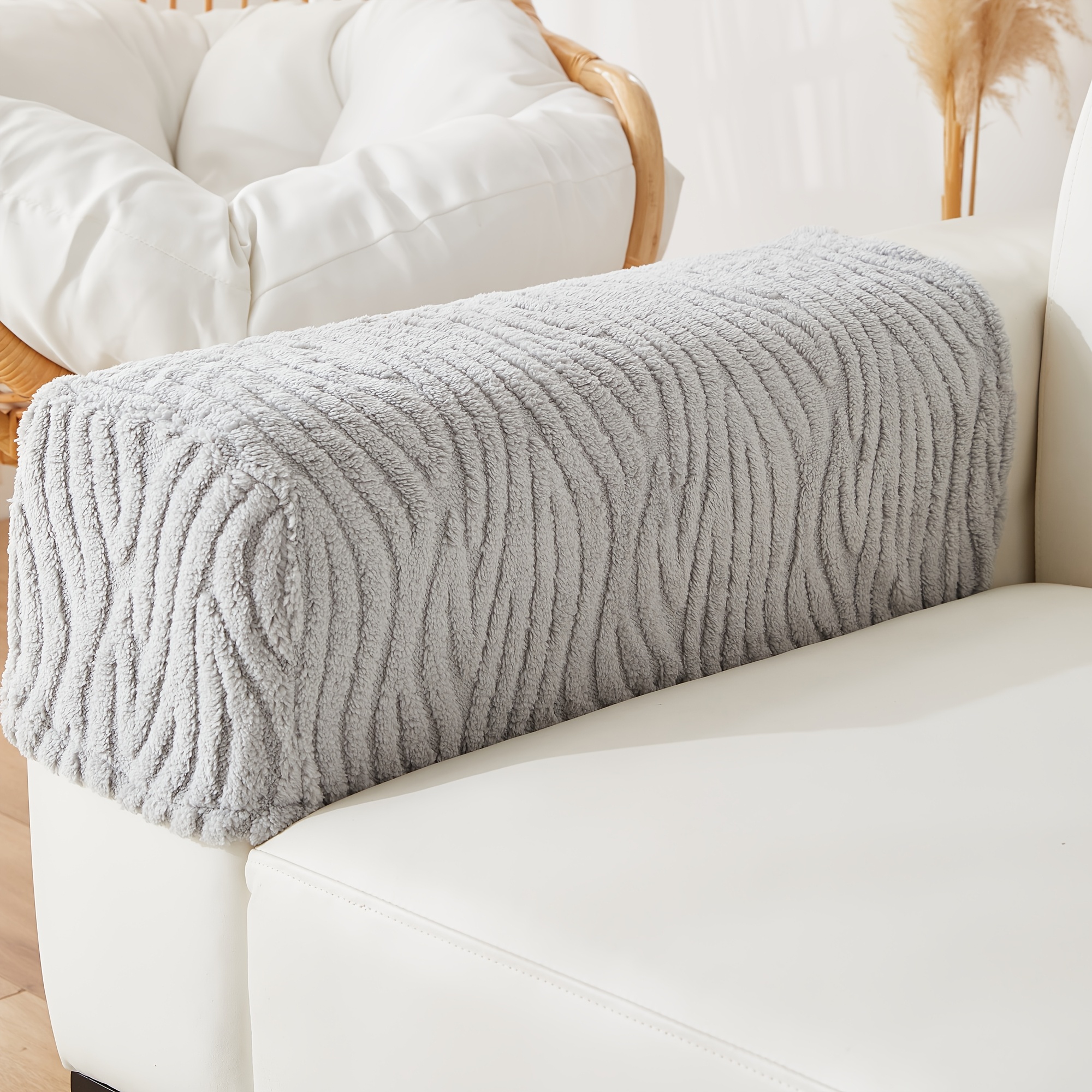 TEMU [nine-tailed Fox Armrest Covers] 2pcs Set Of Retro Jacquard Sofa Armrest Covers - Soft And Stretchable Fabric, Options For Leather Recliners And