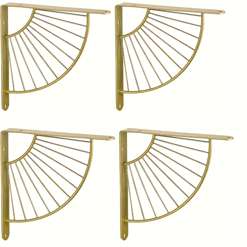 Heavy Duty Metal Shelf Brackets -   Wall Mounted Supports with Golden  ,   for Bathroom, Kitchen, Living Room - Durable Space-Saving Storage Solution,  , Contemporary Shelving, Sturdy Construction, Bathroom Shelving, Kitchen Organizer,  , Contemporary Design,   Hardware,   Construction, Shelving Hardware, Interior Designers, DIY Enthusiasts, Brackets Heavy Duty, Heavy Duty Shelf Brackets, Heavy Duty Wall Bracket