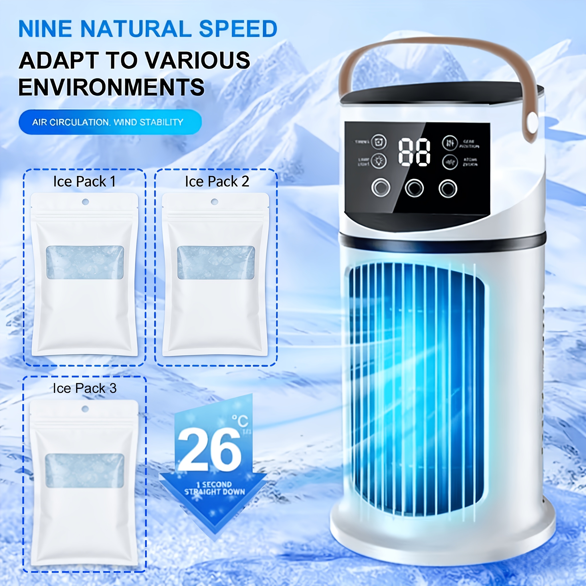 Refroidissement Rapide ! Mini Ventilateur Humidificateur USB, Conception Silencieuse, Minuterie de 6 Heures, Veilleuse Douce à 7 Couleurs, Compact et Facile à Ranger, Convient pour Chambre et Bureau, 