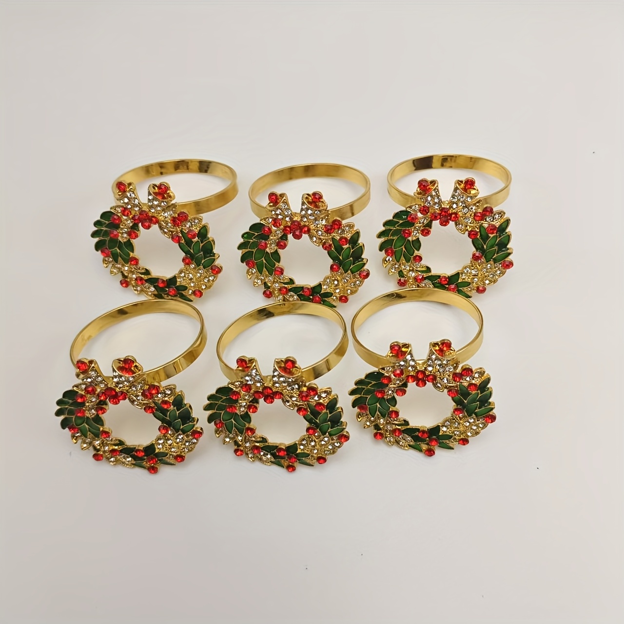TEMU Anello Natalizia in con Pittura a Puntinatura a Olio e Diamante per , Hotel, Decorazione da Tavolo per Feste e Cene Festive