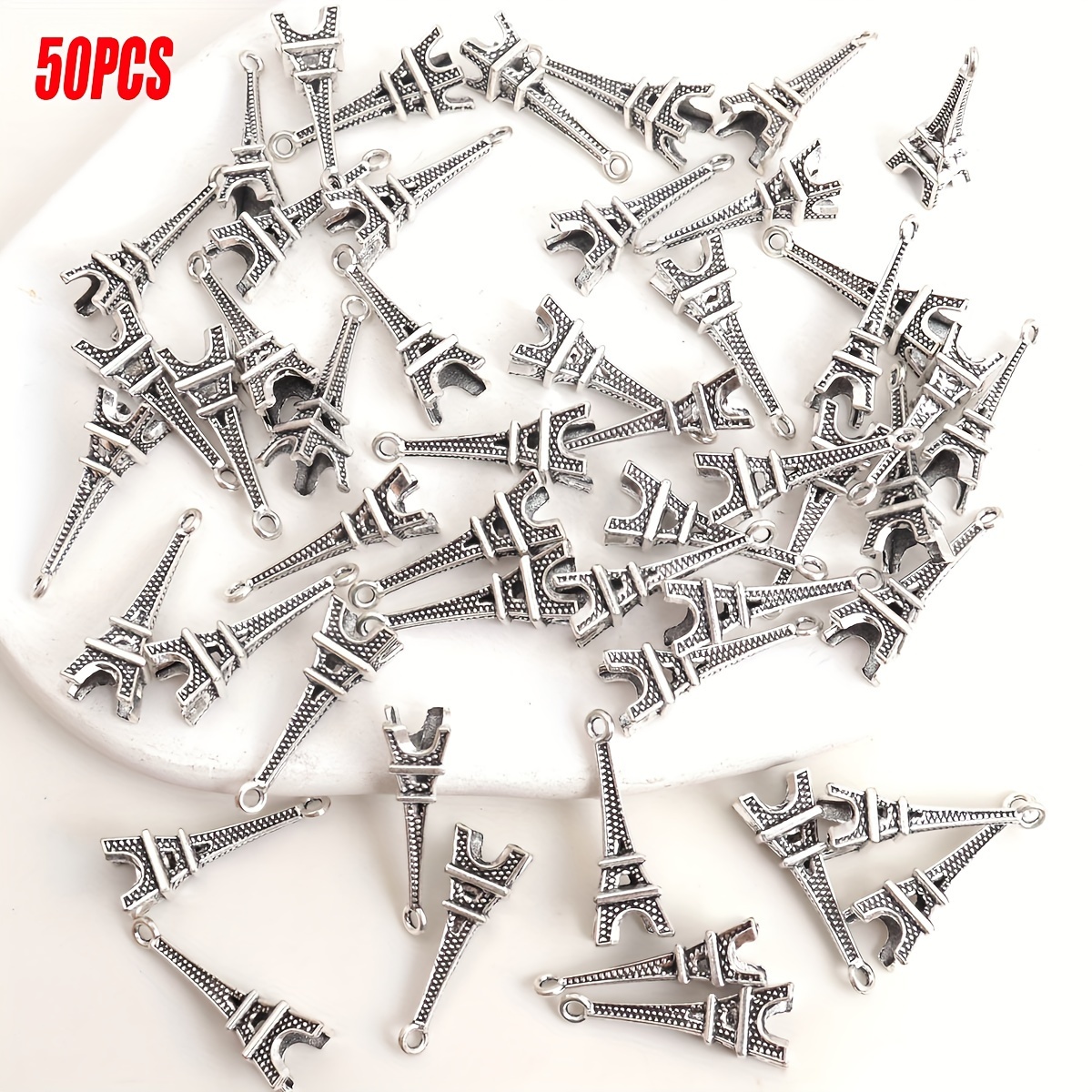 Image of Random 50pcs Mixed Assortment Charms Pendants Antique Copper/classic Silvery/golden Vintage Alloy Pendant Beads, For Keychain Jewelry Making Additions