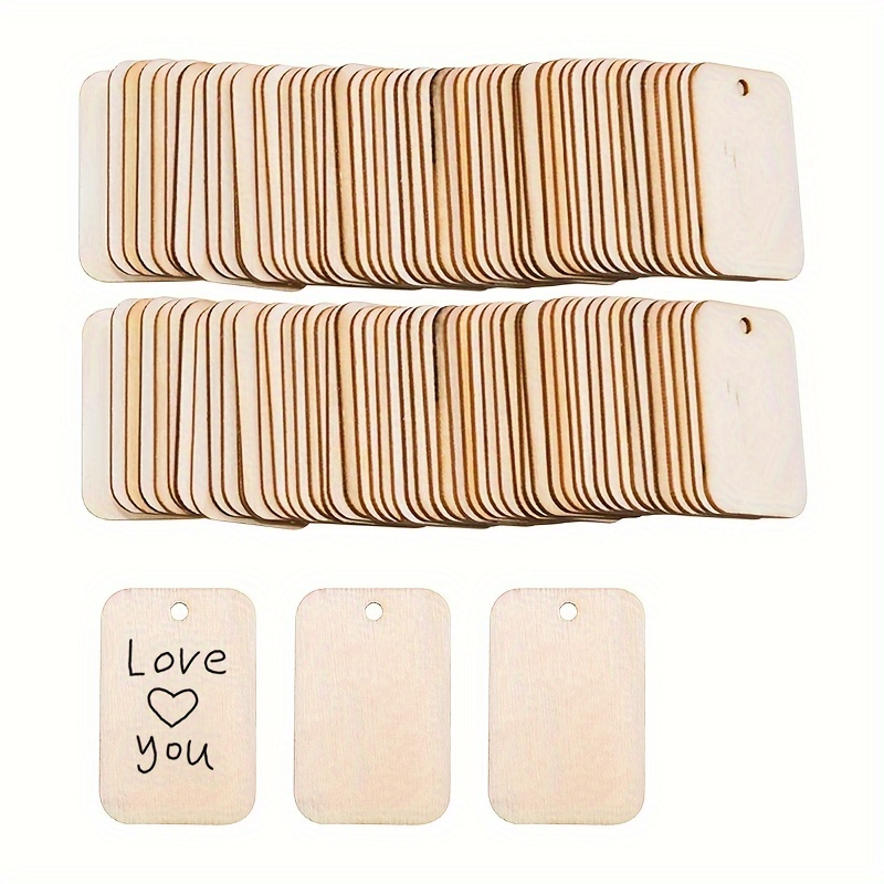 

50/100pcs, Wooden Pieces, Two- Wooden , Wooden Blank Decorations For Diy , Decorations, And Embellishments