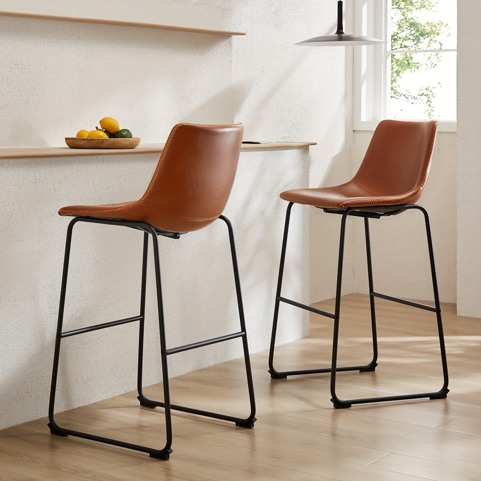 

Barstools Barstools, Set Of 2/4, 30- Height, Armless Metal And Footrest, For Dining Or