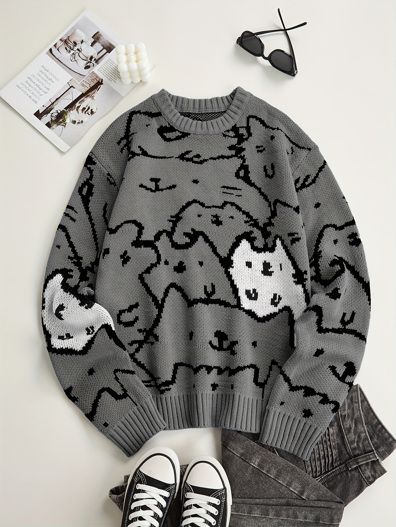 Mens best sale cat sweater