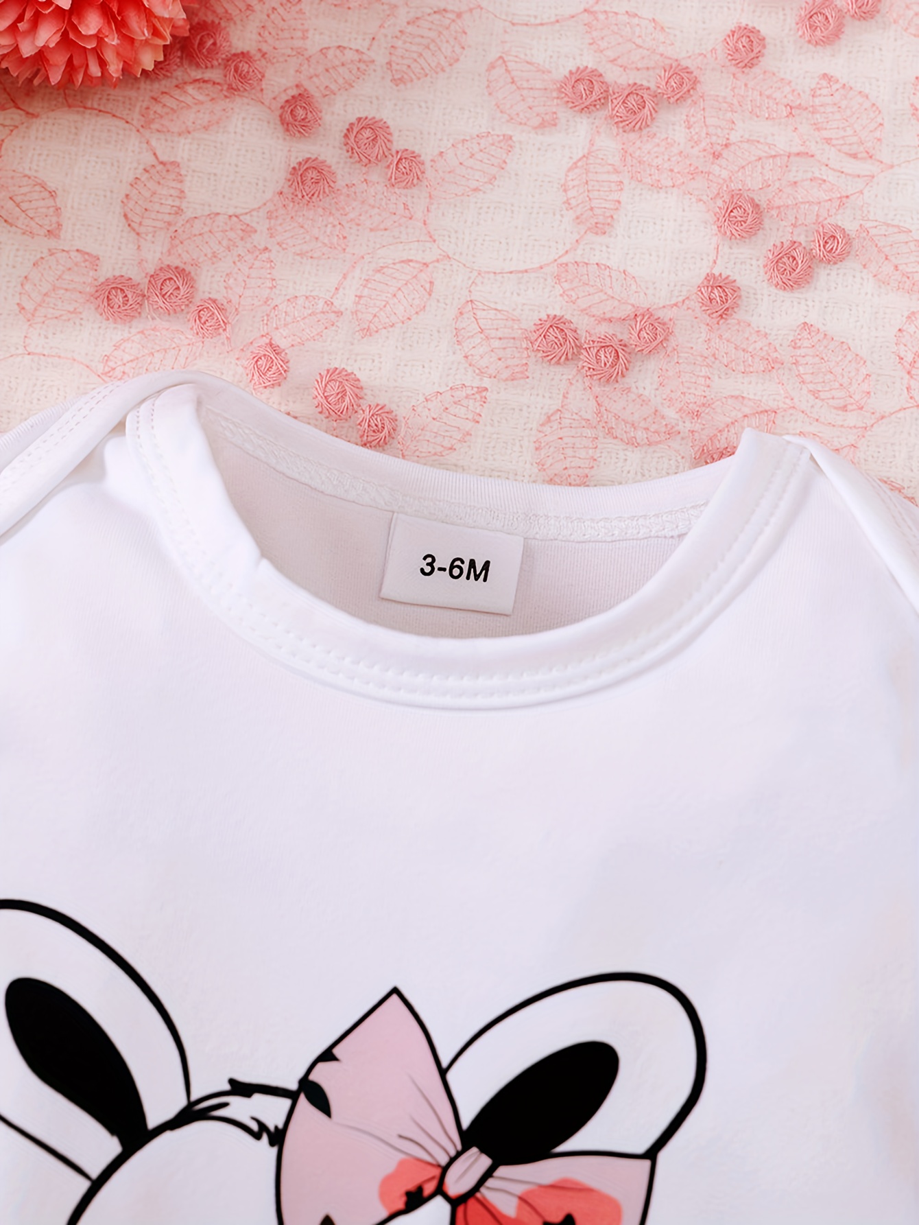 infants cute bunny print bodysuit casual short sleeve onesie baby girls clothing