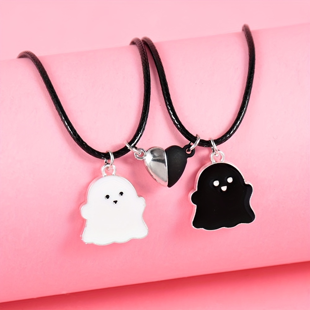 

Chic 2pcs Set: Black & Pendant Necklaces - Alloy, Fashionable Bff Jewelry Gift For Girls