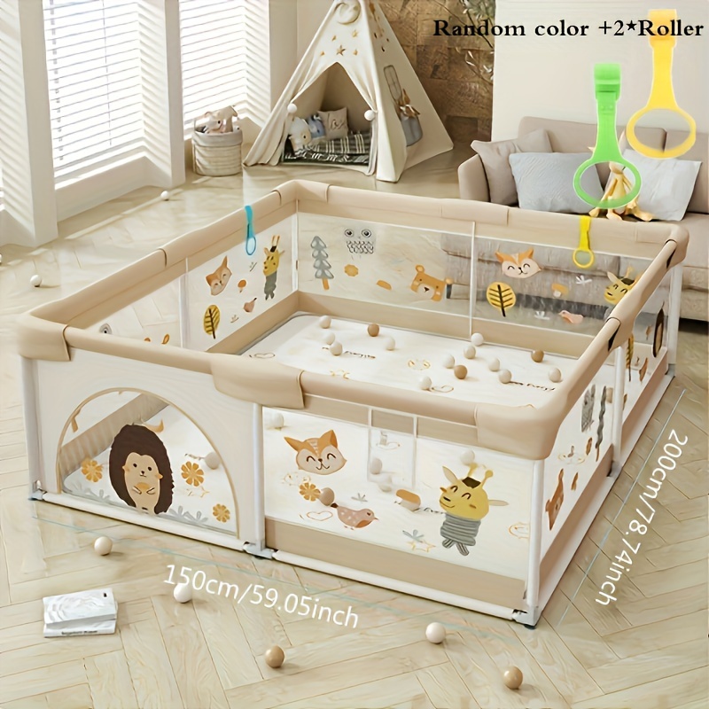 cute playpen little hedgehog playpen with gate indoor and   center with non slip base christmas halloween thanksgiving day easter new years gift details 0