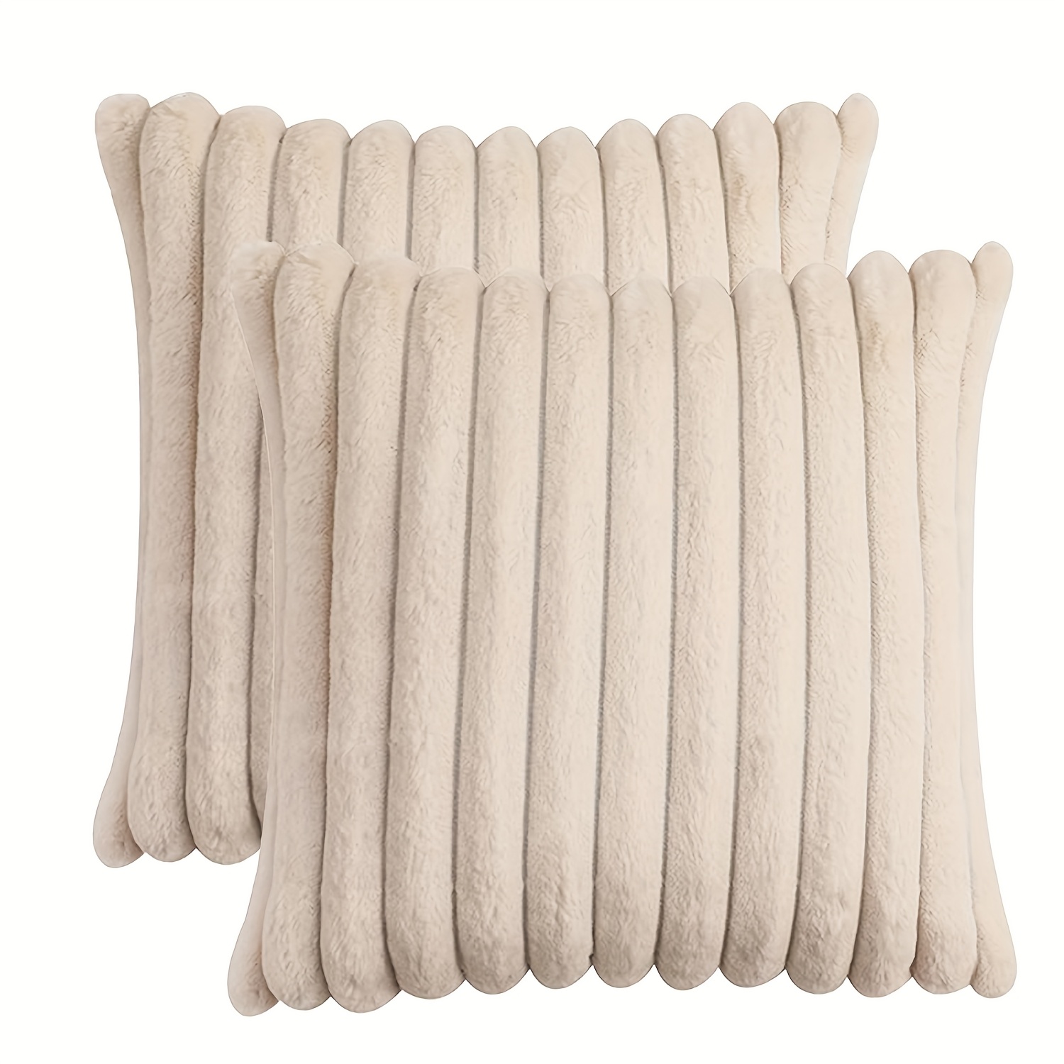 Image of Pack Of 2 Plush Decorative Throw Pillow Covers Couch Cushion Case Soft Pillowcases, Christmas Home Decoration