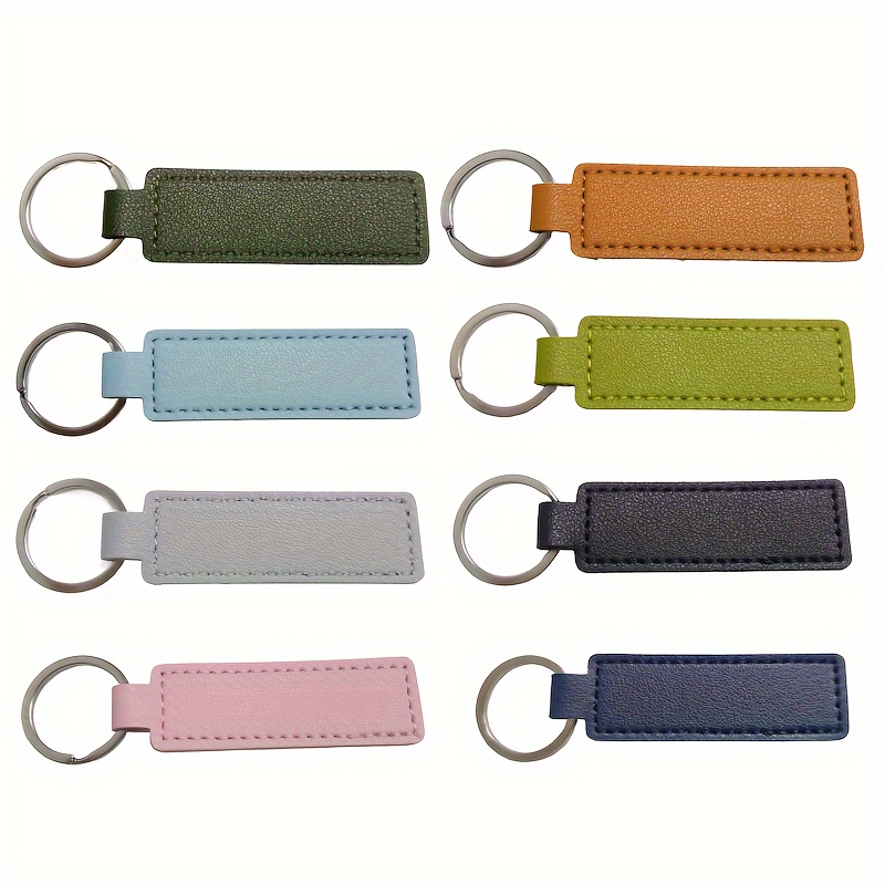 

12pcs Simple Style Pu Leather Keychains For Men, Suitable For Backpacks, Key, Assorted Colors