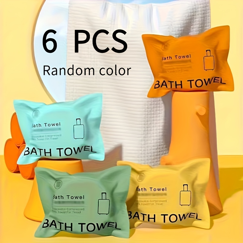 E-shop 3/6/12/24 Stück komprimiertes Badetuch – schnelltrocknendes, tragbares, wegwerfbares Reise-Badetuch, einzeln verpackt, ultraweiche,