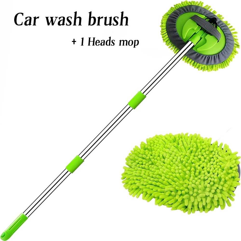 TEMU Car Wash Brush  1/2 Heads Mop With 47.5