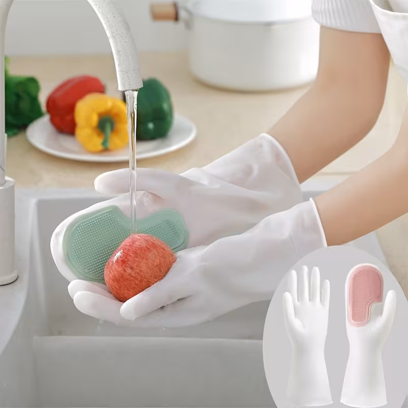 1 pair of dishwashing gloves multi functional magic scrubber household dishwashing gloves for kitchen cleaning and household use for washing clothes and dishes Product details 6