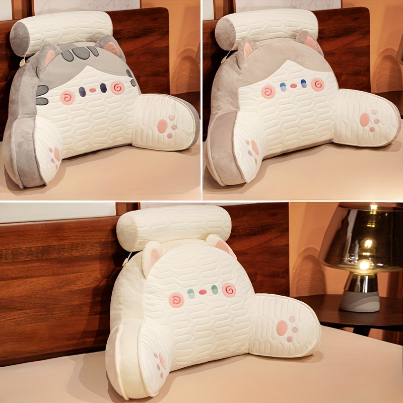 hugging cat pillow bedside bed headrest cute sofa large back