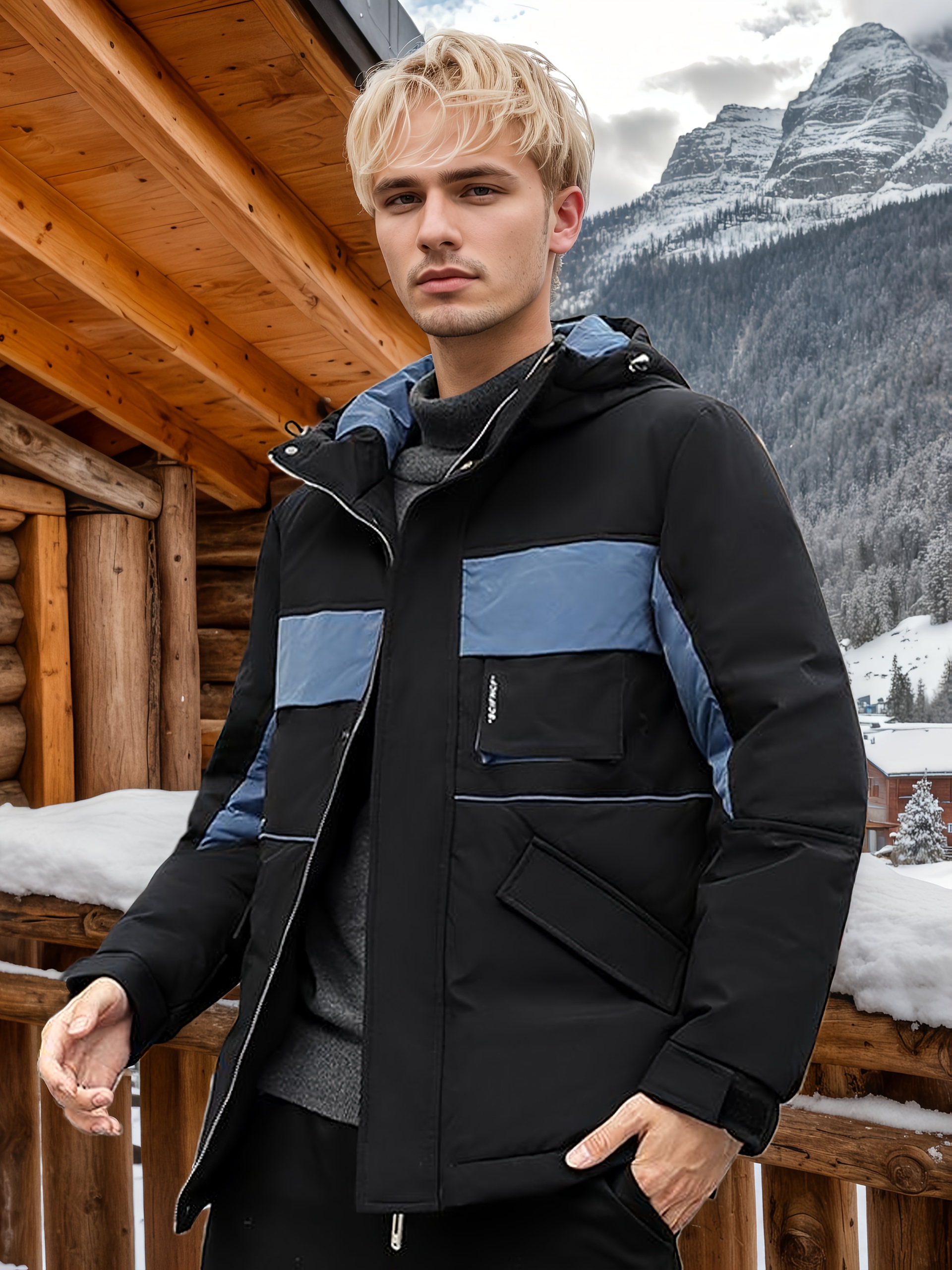 Men's Autumn/Winter Hooded White Duck Down Jacket