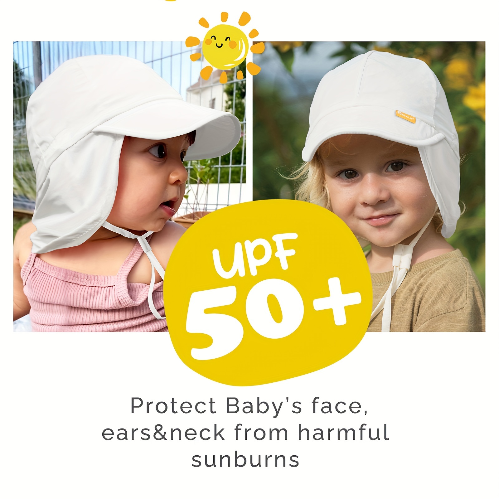 Adjustable Kids Play Hats Toddlers Sun Hat UPF50+Bucket Stay-on Chin-Strap  Outdoor Beach Play Sun Protection Cap for Ages 2~12 - Realistic Reborn  Dolls for Sale