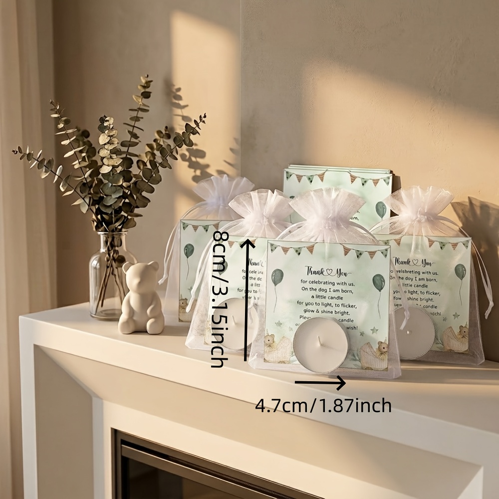 50 Sets Cute Bear Themed Tealight Candle Favors