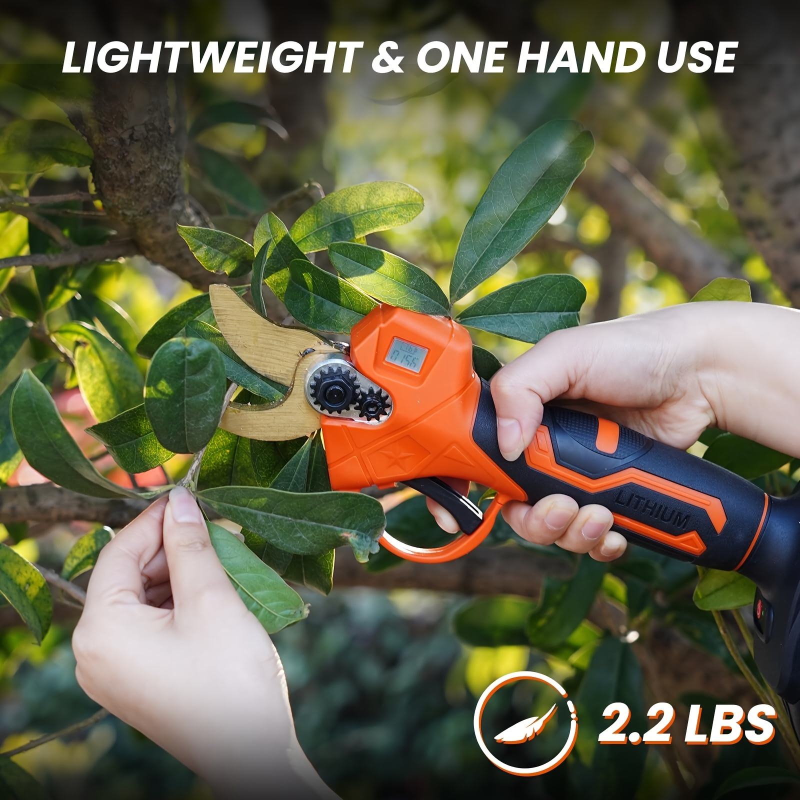 

Hardell Electric Pruning Shears, 1.6" Cutting Electric Pruner With Lcd Display, Cordless Pruning Shears Brushless With 2pcs Rechargeable Batteries & Replacement Blade, Tree Pruner Branch Cutter