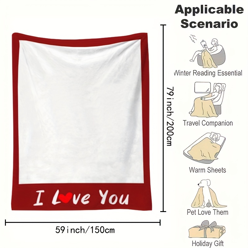 TEMU Custom Products. Personalized Photo Blankets. Text Border Personalized Photo Blankets. Warm And Cozy Fleece Blankets. Gift Blankets Suitable For
