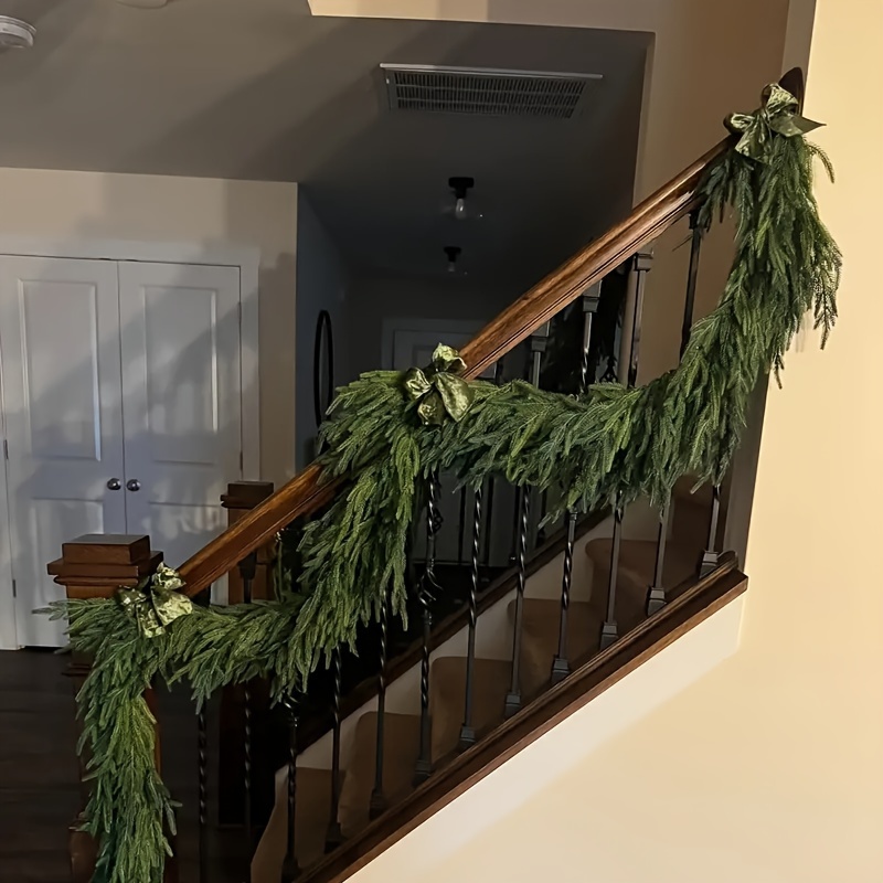 

9ft Lifelike Pine Garland - Artificial For Staircase, Indoor & Outdoor Christmas Decor, Home Mantle