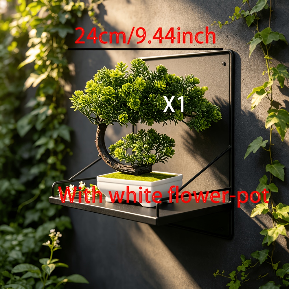 TEMU Crescent Shaped Artificial Tree, And Simulated Fake Tree, 0 Maintenance Cost And Classic Bonsai Style, Easy Flower Pot, Applicable For Living
