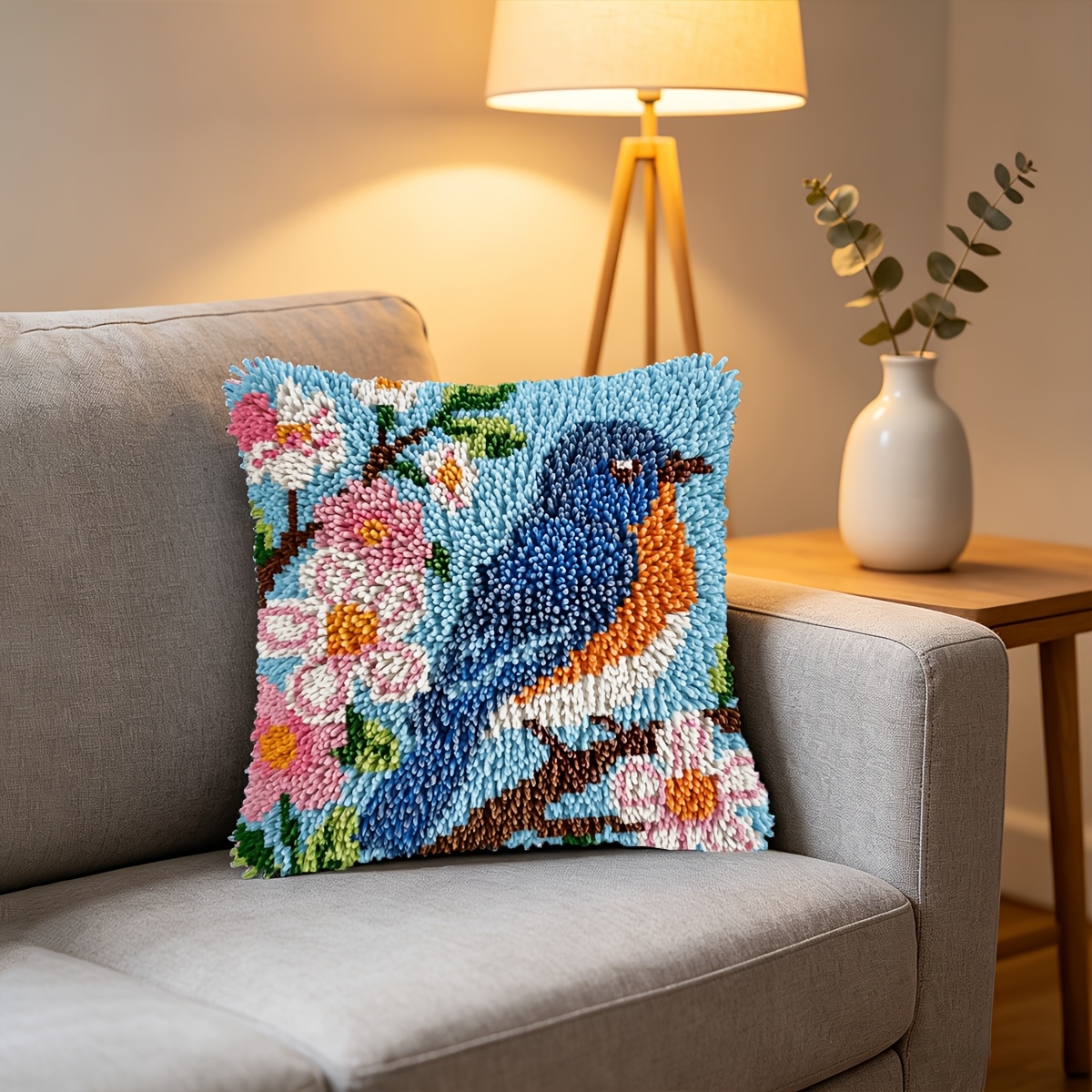 Crochet Pillowcase Set, Small Tan Bird Claw Pattern