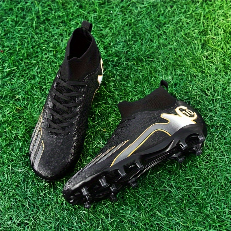 

Unisex High Top Fg Football Boots, Professional Outdoor Non-slip Breathable Lace Up Fg Soccer Cleats